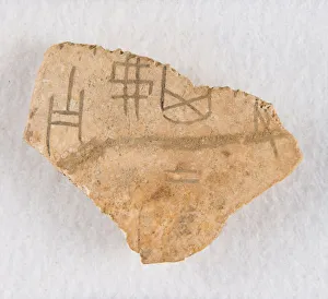 Fragment eines eingeschriebenen Knochen (Orakelknochen), späte Shang-Dynastie, ca. 1300-1050 v. Chr.