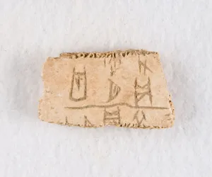 Fragment eines eingeschriebenen Knochen (Orakelknochen), Späte Shang-Dynastie, ca. 1300-1050 v. Chr.