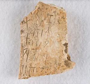 Fragment eines eingeschriebenen Knochen (Orakelknochen), Späte Shang-Dynastie, ca. 1300-1050 v. Chr.