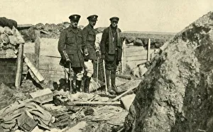 Frank A Mumby Book Collection Drucke: Inspecting One of the German Trenches after its Capture, First World War, 1917, (c1920)