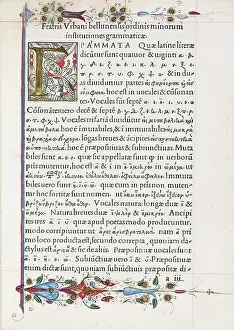 Medieval Manuscript Pages Drucke: Institutiones graecae grammaticae, 1497-8. Creator: Unknown