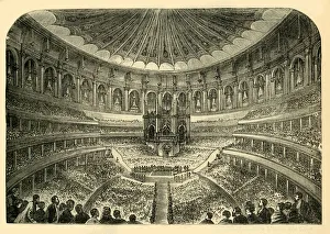 Historic British Building Drucke: Interior of the Albert Hall, c1876. Creator: Unknown