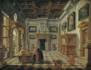 Heritage Art From Netherlands Drucke: Interior with Backgammon Players at Table