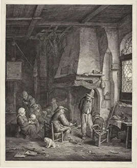 Innenraum, genannt Die Schlittschuhläufer, um 1655. Künstler: Cornelis de Visscher. Innenraum, genannt Die Schlittschuhläufer, um 1655. Künstler: Cornelis de Visscher