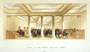 Victorian Architecture In England Drucke: Interior of the Corn Exchange, Mark Lane, City of London, 1852