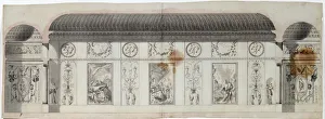 Innenraumgestaltung des Katharinenpalastes in Tsarskoje Selo, Russland. Jahrzehnte der 1780er Jahre. Künstler: Charles Cameron