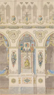 Reims Cathedral Interior Drucke: Interior Elevation, Reims Cathedral, n. d Creators: Charles Percier