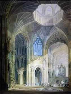 Drucke von Innenansicht der Ely-Kathedrale - Nordquerhaus und Chor, 1797 T Drucke: Innenraum der Ely-Kathedrale - Nordtransept und Chor, 1797. Künstler: JMW Turner