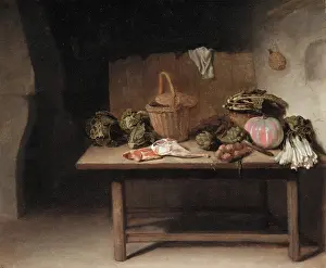 Innenraum mit einem Stillleben auf einem Arbeitstisch, zwischen 1655 und 1665. Künstler: Hendrik Martensz. Sorgh