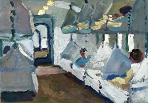 Innenraum eines Marine-Sanitätszuges, c1918. Künstler: Jan Gordon