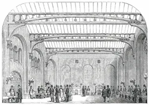 Victorian Era Building Drucke: Interior of the New Corn Exchange, Nottingham, 1850. Creator: Unknown