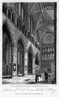 Innenaus der Poeten-Ecke im Westminsterr Kathedrale in London aus dem Jahr 1817. Künstler: Thomas Higham