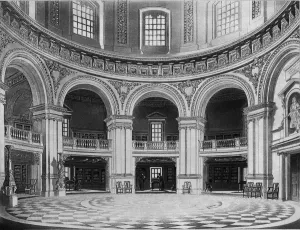 Oxford University History Drucke: Interior of the Radcliffe Library, c1813. Creator: J Bluck