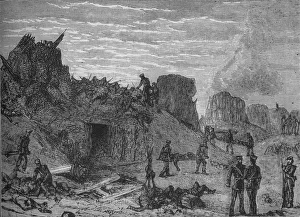 Monochrome Historical Prints Drucke: Interior of the Redan after its Capture, c1880