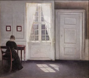 Vilhelm Hammershoi Artist Biography Drucke: Interior in Strandgade, Sunlight on the Floor