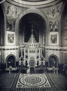 Innenansicht der Kathedrale des Heiligen Geisterns in Moskau, Russland, 1883