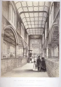 Interior Church Architecture Drucke: Interior view of St Andrew Undershaft, City of London, 1841