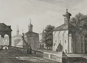 Russian Orthodox Church Architecture Drucke: Interior view of Trinity Monastery
