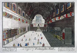 Medieval English Buildings Drucke: Interior view of Westminster Hall, London, c1750. Artist