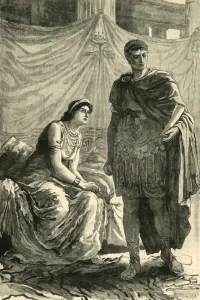 Interview zwischen Octavian und Cleopatra, 1890. Künstler: Unbekannt.