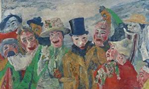 Baroque Style Oil Painting Drucke: The Intrigue, 1890. Creator: James Ensor