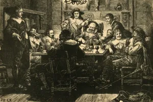 Old And New London Book Drucke: Introduction of Randolph to Ben Jonson at the Devil Tavern, (1897). Creator: Unknown