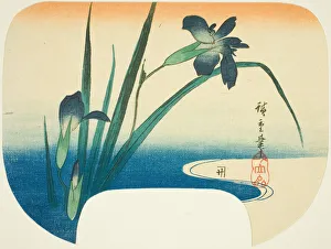 Japanese Nature Landscapes Drucke: Iris and stream, c. 1830/44. Creator: Ando Hiroshige