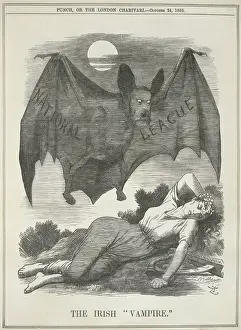 Charles Stewart Parnell Image Drucke: The Irish Vampire, 1885. Creator: Unknown