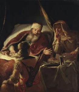 Old Testament Bible Images Drucke: Isaac blessing Jacob