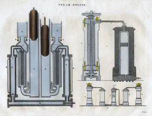 Isambard Kingdom Brunel Engineer Drucke: Isambard Kingdom Brunels steam engine, 1827. Artist: J Pass