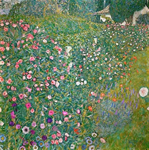 Drucke von Italienischer Landschaftsgarten, 1913. Im Bestand des Kunsthauses Zug, Sammlung Kamm Gustav Klimt Drucke: Österreichisches Landhausgartenlandschaft im italienischen Stil