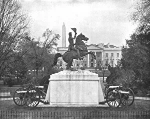 Equestrian Sculpture Art Drucke: Jackson Statue, Lafayette Square, Washington DC, USA, c1900. Creator: Unknown