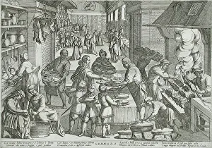 Heritage Art Prints Drucke: January: A Kitchen, published 1599. Creator: Antonio Tempesta