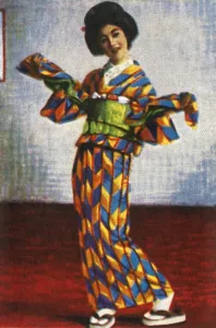 Cigarette Card Album Images Drucke: Japanese Geisha dancer, c1928. Creator: Unknown