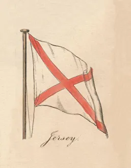 Jersey Flag Drucke: Jersey, 1838