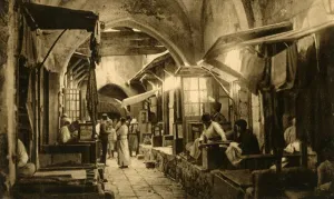 Black And White Middle East Images Drucke: Jerusalem - Bazaar of the Goldsmiths, c1918-c1939. Creator: Unknown