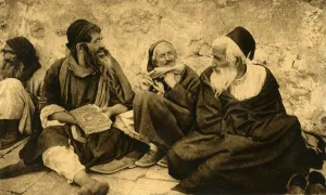 Ancient Jerusalem Images Drucke: Jerusalem - Jews at the Wailing Wall, c1918-c1939. Creator: Unknown