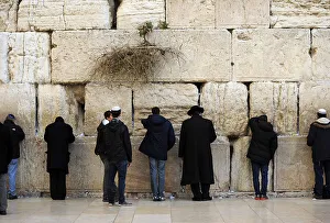 Western Wall Jerusalem Drucke: Jews praying at the Western Wall, Jerusalem, Israel, 2013. Creator: LTL