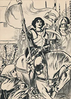 Joan Of Arc Illustration Drucke: Joan at the Head of the Army, c1907