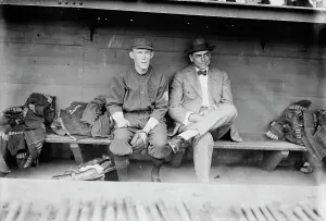 Bain News Service Photos Drucke: Johnny Evers & George Stallings, Boston NL (baseball), 1914. Creator: Bain News Service