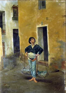 Drucke von Ruiz Blasco, José Pintor Español. Vater von Pablo Ruiz Picasso Kopie des Cenachero von Talavera Privatsammlung Pablo Picasso Drucke: Jose Ruiz Blasco