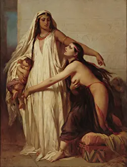 Neoclassicism Oil On Canvas Drucke: The Judgment of Solomon, 1852. Creator: Wappers, Gustave (1803-1874)