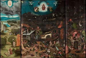 Die letzte Gerichtsbarkeit. Flügelschrein nach Hieronymus Bosch, um 1524. Schöpfer: Cranach; Lucas der Ältere (1472-1553)