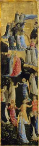Drucke von Die letzte Gerichtsbarkeit (Schwingender Altar, linker Paneel), Frühes Mittelalter. In der Sammlung des Staatlichen Museums zu Berlin gefunden Fra Angelico Drucke: Die letzte Gerichtsbarkeit (Schatztroner Altar)