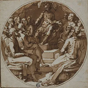 Ancient Roman Emperor Portraits Drucke: Julius Caesar Addressing Senators