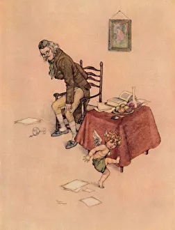 William Heath Robinson Prints Drucke: He Jumped Down From The Old Mans Lap And Danced Around Him On The Floor