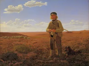 Ein Wachshund auf den Mooren, 1855. Schöpfer: Frederik Vermehren