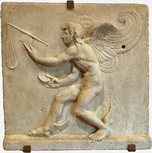 Bildhauerei Drucke: Kairos (römische Kopie aus einem griechischen Ursprung)