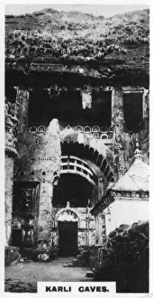 British Raj Images Drucke: Karli Caves, India, c1925