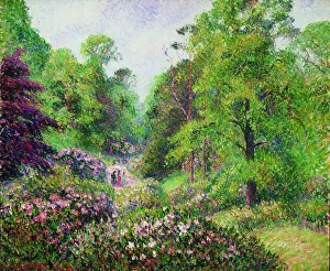 Drucke von Rhododendron-Dell im Kew-Garten, 1892. Privatbesitz Impressionismus Gemälde Drucke: Rhodosgarten Kew, Rosengarten Rhododendron-Dell, 1892
